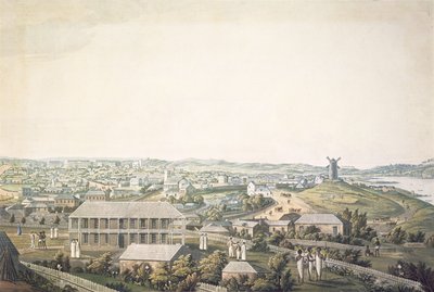 The town of Sydney in New South Wales, central section of a panoramic view, c.1821 by Major James Taylor